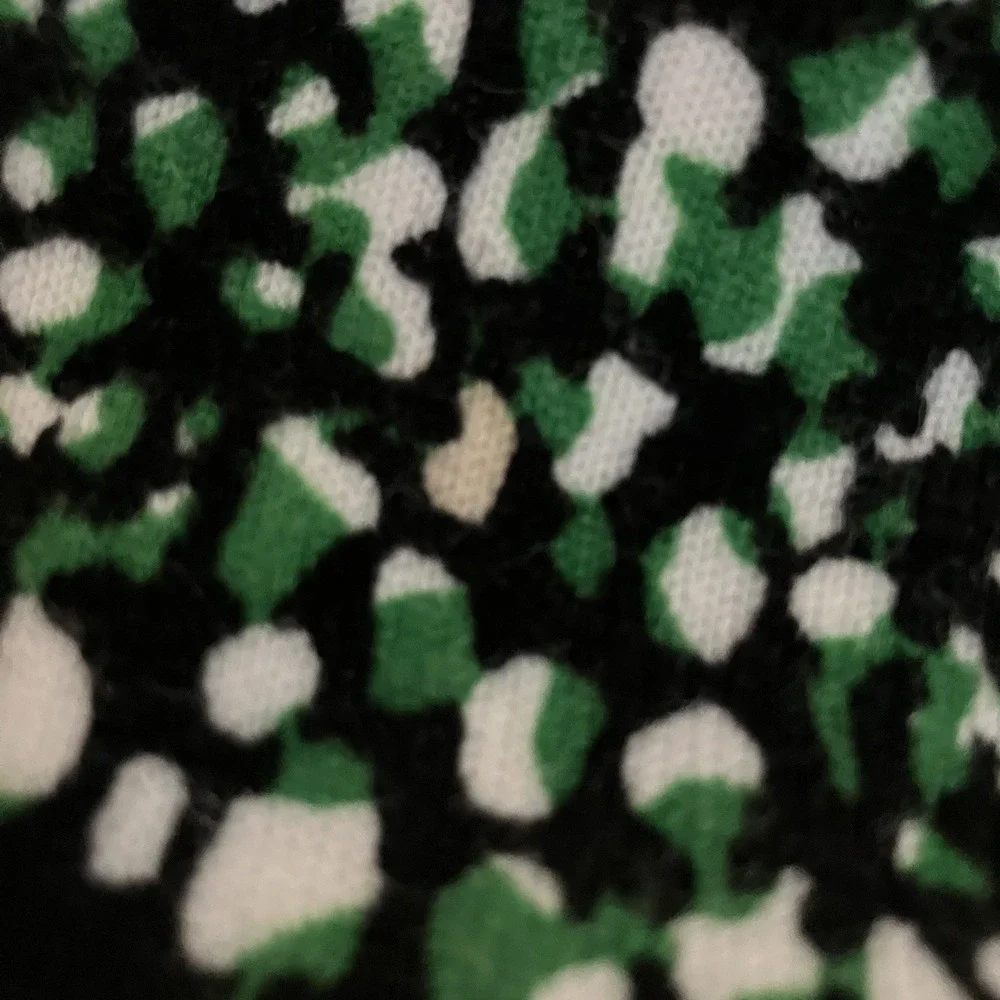 Michael Kors Sweater Dress Womens Size 2X Green Multi Printed Knit 3/4 Sleeve‎